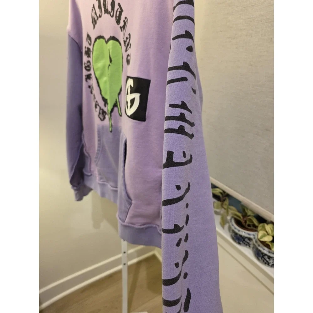 GALA‎ Hoodie Mens XL Purple Green Graphic Streetwear Y2K